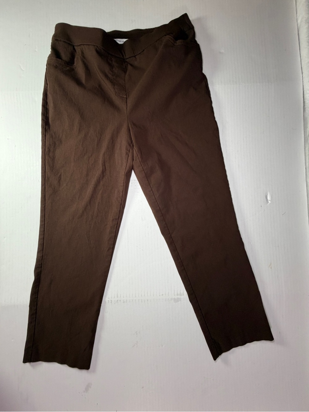 Alfred Dunner Dark Brown Pull-On Straight Pants